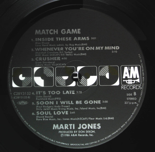Marti Jones - Match Game (Vinyl, LP, Album) Near Mint (NM or M-) / Very Good (VG)