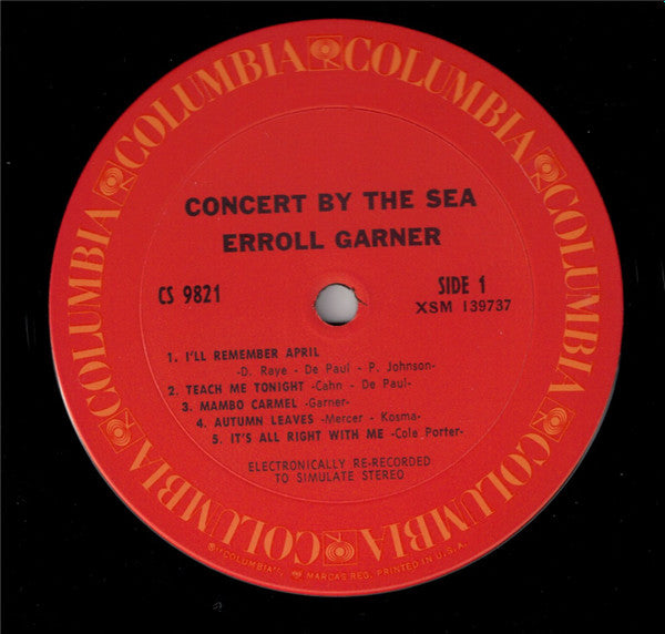Erroll Garner - Concert By The Sea (Vinyl, LP, Album, Reissue, Stereo) Good Plus (G+) / Very Good (VG)