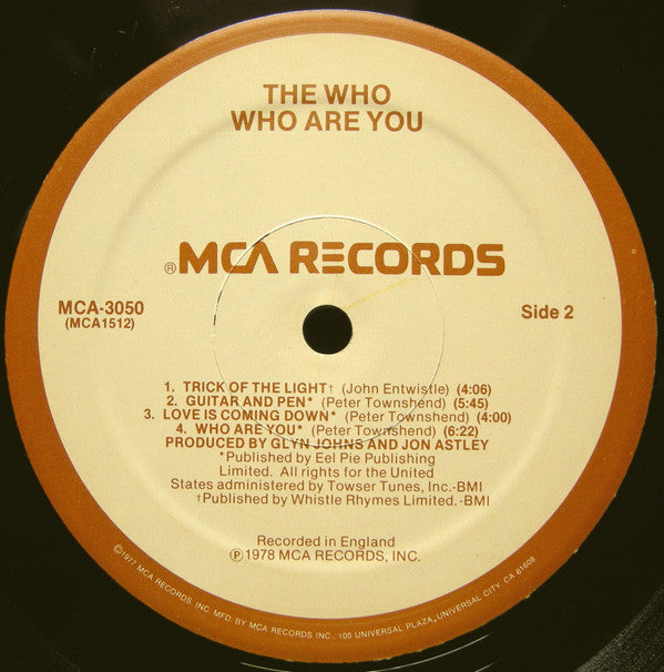 The Who - Who Are You (Vinyl, LP, Album, Stereo) Very Good (VG) / Very Good (VG)
