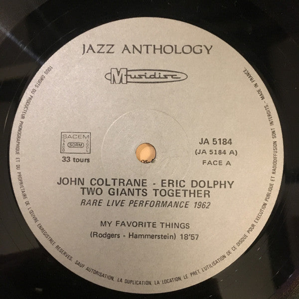 John Coltrane - Two Giants Together (Rare Live Performance 1962) (Vinyl, LP, Reissue) Very Good (VG) / Good Plus (G+)