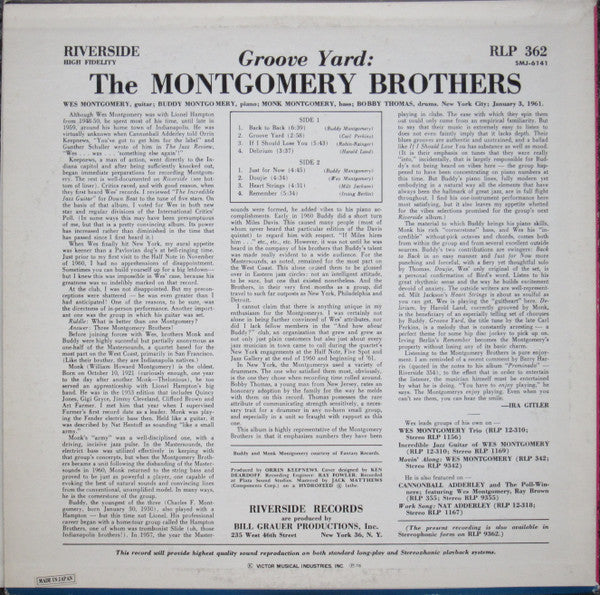 The Montgomery Brothers - Groove Yard (Vinyl, LP, Album, Reissue, Stereo) Very Good (VG) / Very Good (VG)