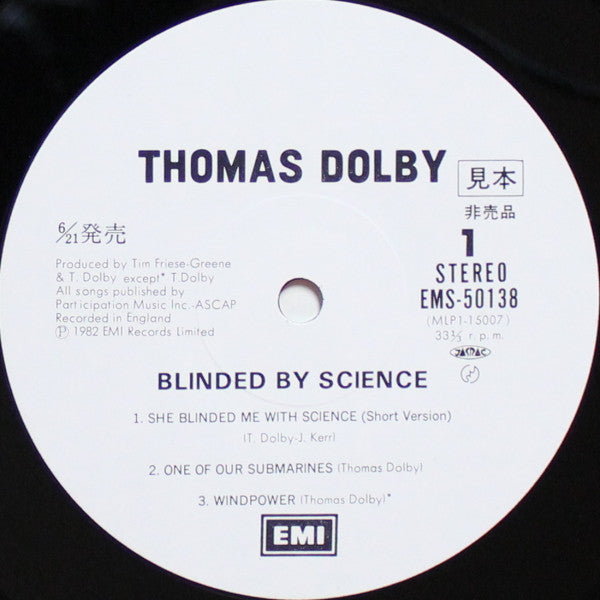 Thomas Dolby - Blinded By Science (Vinyl, 12", 33 ⅓ RPM, Mini-Album, Promo) Very Good Plus (VG+) / Very Good (VG)