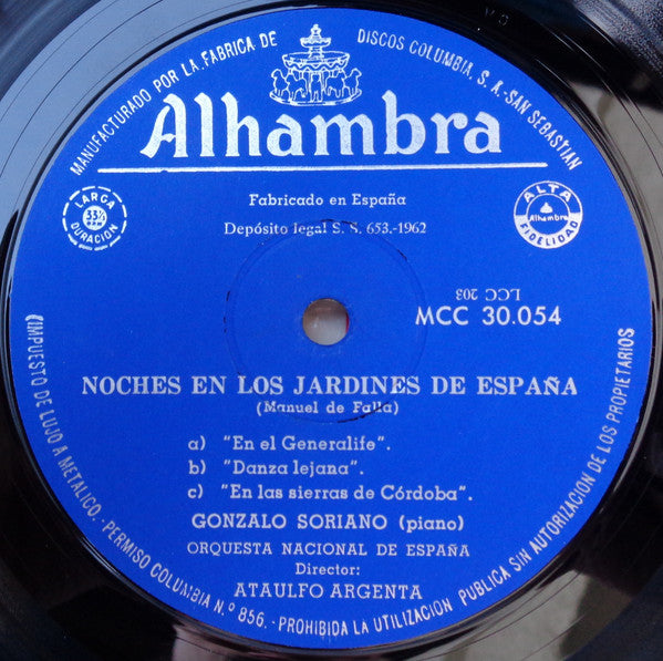 Joaquín Rodrigo - Concierto de Aranjuez / Noches En Los Jardines de España (Vinyl, LP, Album, Reissue, Mono) Good Plus (G+) / Very Good Plus (VG+)