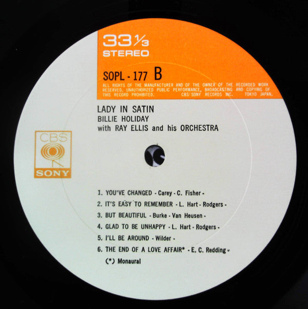 Billie Holiday - Lady In Satin (Vinyl, LP, Album, Reissue, Stereo) Very Good Plus (VG+) / Very Good Plus (VG+)
