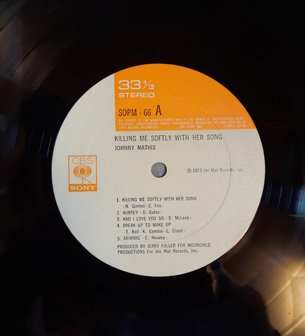 Johnny Mathis - Killing Me Softly With Her Song (Vinyl, LP, Album, Stereo) Very Good Plus (VG+) / Very Good Plus (VG+)
