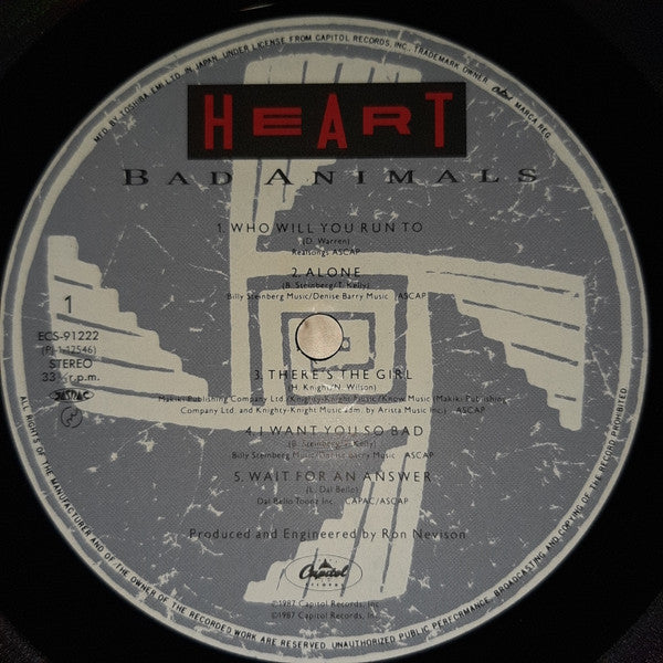 Heart - Bad Animals (Vinyl, LP, Album)