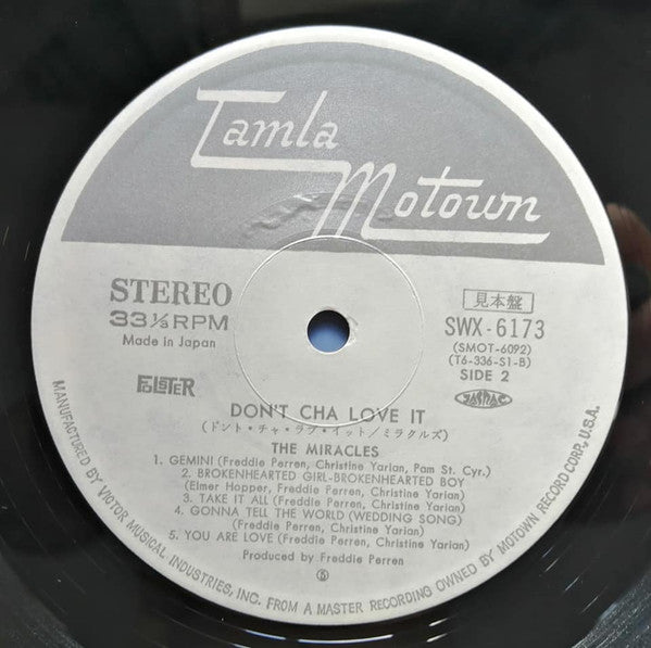 The Miracles - Don't Cha Love It (Vinyl, LP, Album, Promo) Very Good Plus (VG+) / Good Plus (G+)