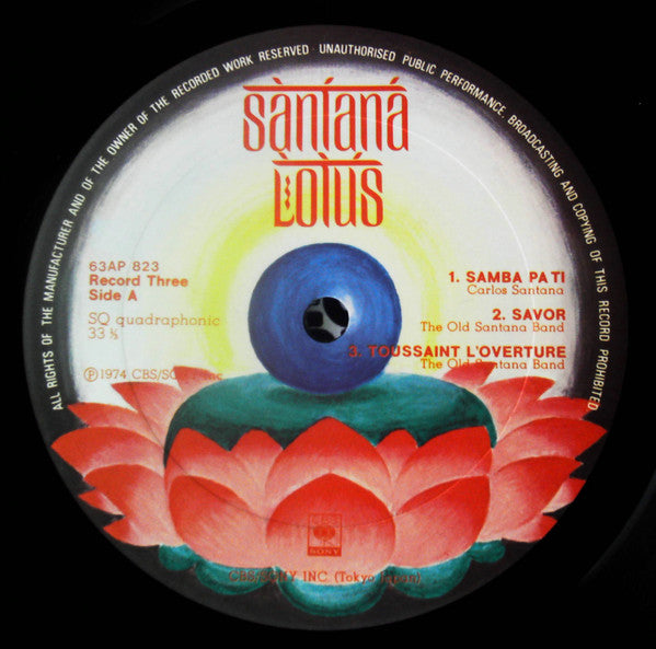 Santana - Lotus (3xVinyl, LP, Album, Reissue, Quadraphonic) Very Good Plus (VG+) / Very Good Plus (VG+)