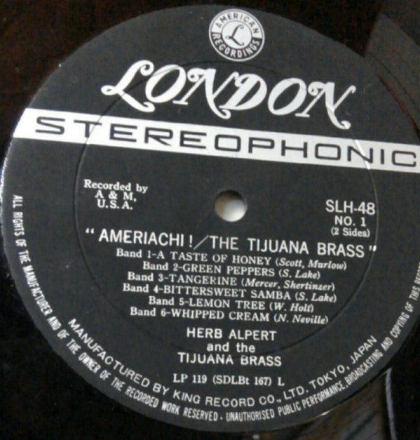 Herb Alpert & The Tijuana Brass - Ameriachi! The Tijuana Brass (Vinyl, LP, Compilation, Stereo) Very Good (VG) / Very Good Plus (VG+)