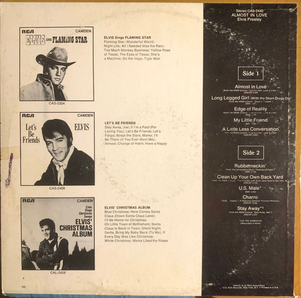Elvis Presley - Almost In Love (Vinyl, LP, Compilation, Reissue) Very Good (VG) / Good Plus (G+)