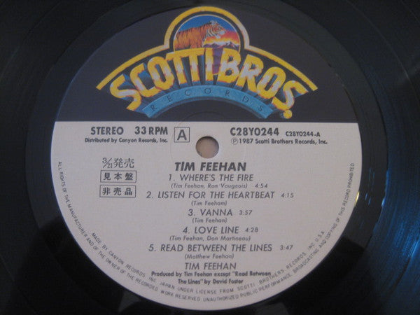 Tim Feehan - Tim Feehan (Vinyl, LP, Album, Promo) Very Good Plus (VG+) / Very Good Plus (VG+)