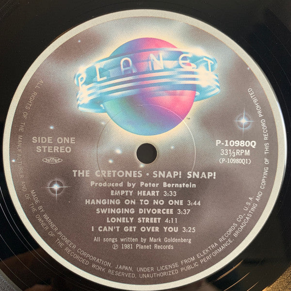 The Cretones - Snap! Snap! (Vinyl, LP, Album, Stereo) Very Good (VG) / Very Good (VG)