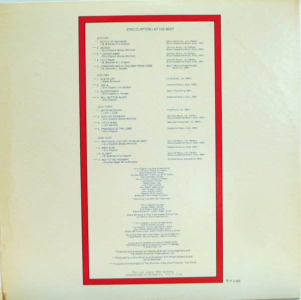 Eric Clapton - At His Best (2xVinyl, LP, Compilation) Near Mint (NM or M-) / Good Plus (G+)