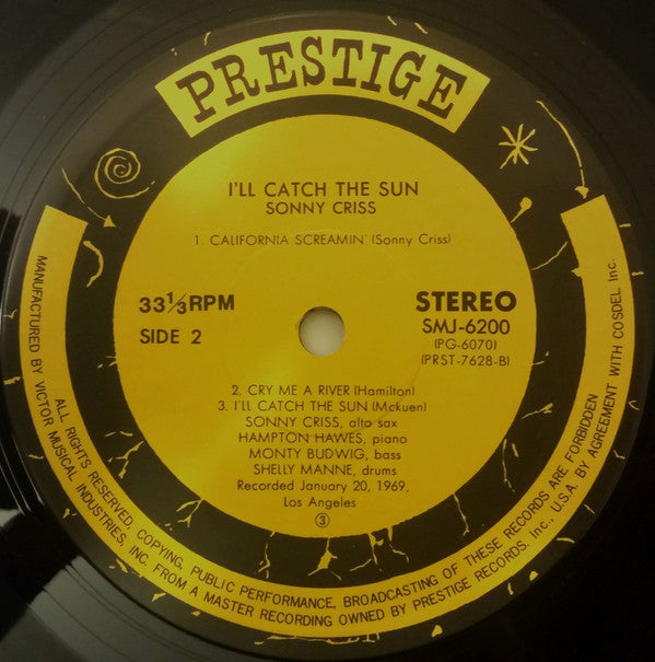 Sonny Criss - I'll Catch The Sun! (Vinyl, LP, Album)