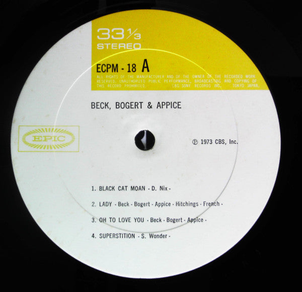 Beck, Bogert & Appice - Beck, Bogert & Appice (Vinyl, LP, Album) Very Good Plus (VG+) / Very Good Plus (VG+)
