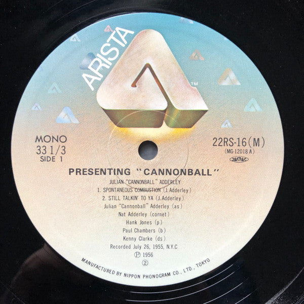 Cannonball Adderley - Presenting "Cannonball" (Vinyl, LP, Album, Reissue, Mono) Very Good Plus (VG+) / Very Good Plus (VG+)