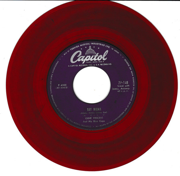 Gene Vincent & His Blue Caps - Say Mama / Be Bop Boogie Boy (Vinyl, 7", 45 RPM, Single) Good Plus (G+) / Poor (P)