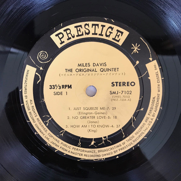Miles Davis - The Original Quintet (First Recording) (Vinyl, LP, Album, Reissue, Stereo) Good Plus (G+) / Good Plus (G+)