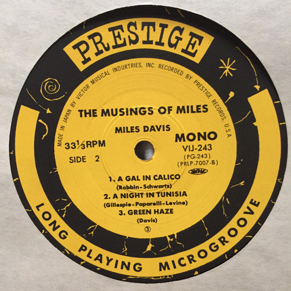 Miles Davis - The Musings Of Miles (Vinyl, LP, Album, Reissue, Mono) Very Good Plus (VG+) / Good Plus (G+)
