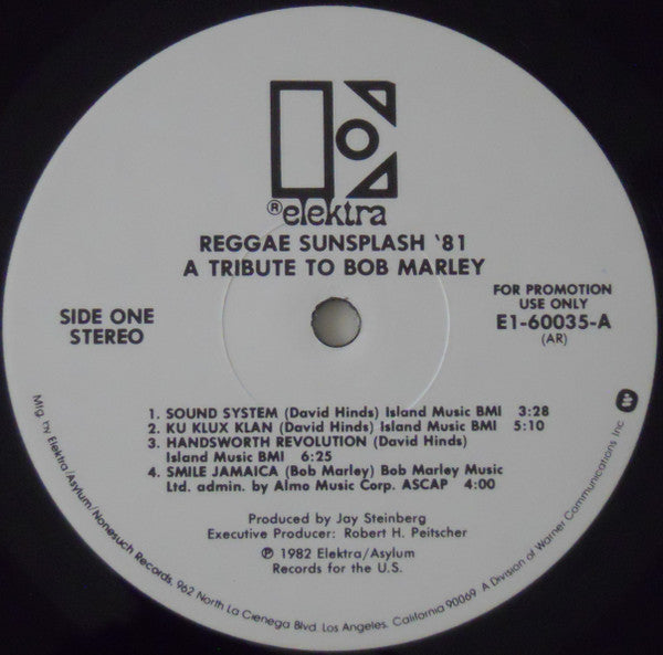 Various - Reggae Sunsplash '81 A Tribute To Bob Marley (2xVinyl, LP, Album, Promo) Very Good Plus (VG+) / Very Good (VG)
