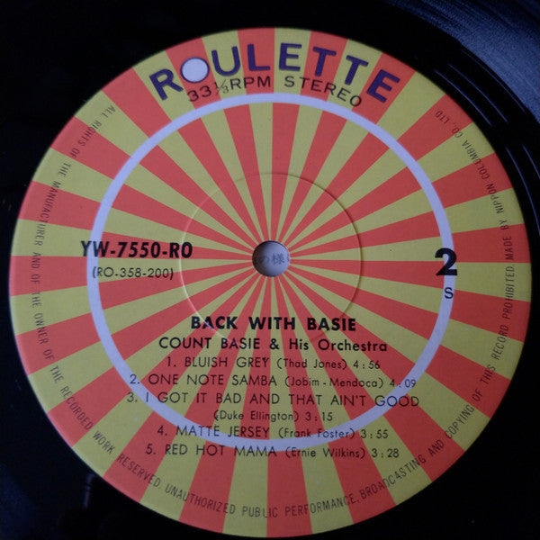 Count Basie - Back With Basie (Vinyl, LP, Album, Stereo) Very Good (VG) / Very Good (VG)