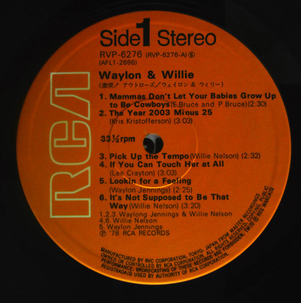 Waylon Jennings & Willie Nelson - Waylon & Willie (Vinyl, LP, Album, Stereo) Very Good Plus (VG+) / Very Good Plus (VG+)