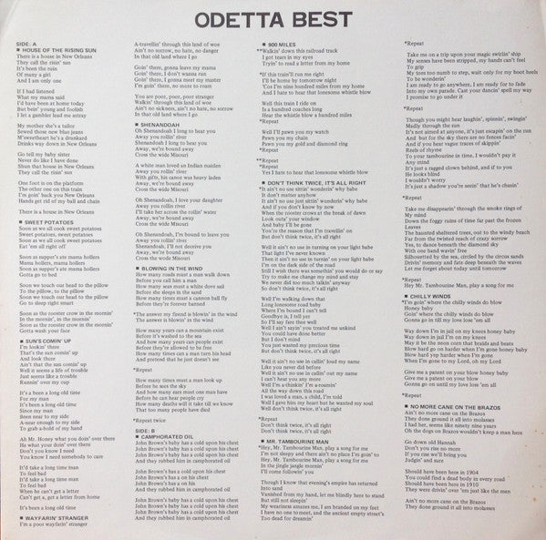 Odetta - Odetta Best = 心に生きる歌 / オデッタ・ベスト (Vinyl, LP, Compilation, Promo, Stereo) Near Mint (NM or M-) / Very Good Plus (VG+)