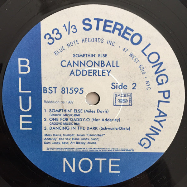 Cannonball Adderley - Somethin' Else (Vinyl, LP, Album, Reissue) Very Good (VG) / Very Good (VG)