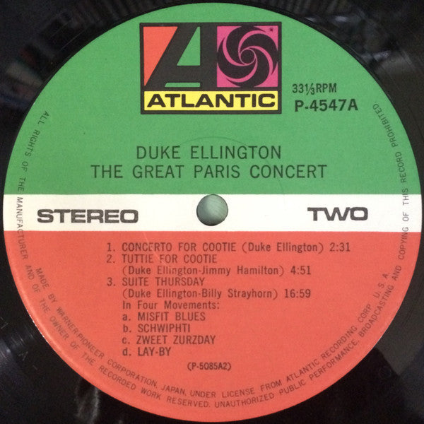 Duke Ellington And His Orchestra - The Great Paris Concert (2xVinyl, LP, Album, Stereo) Very Good (VG) / Very Good Plus (VG+)