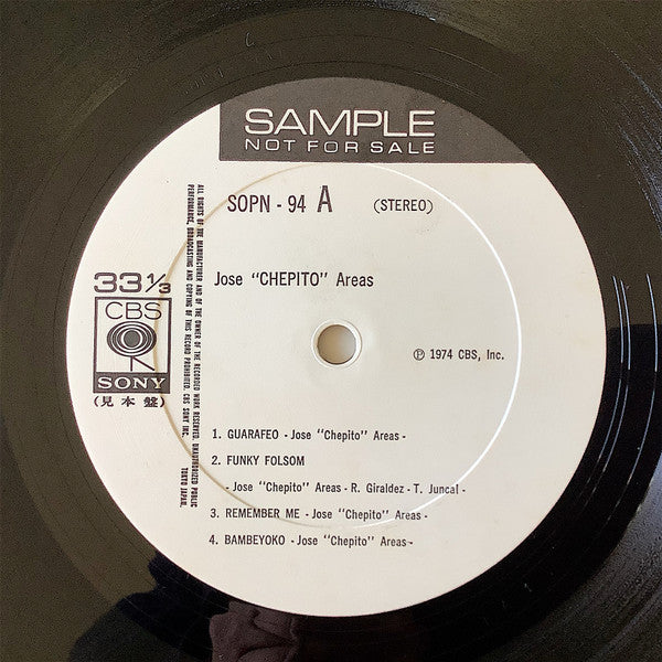 José "Chepito" Areas - Jose "Chepito" Areas (Vinyl, LP, Album, Promo, Stereo) Very Good (VG) / Very Good (VG)