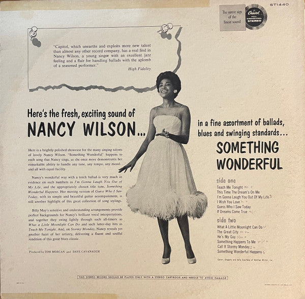 Nancy Wilson - Something Wonderful (Vinyl, LP, Album, Stereo) Very Good (VG) / Good Plus (G+)