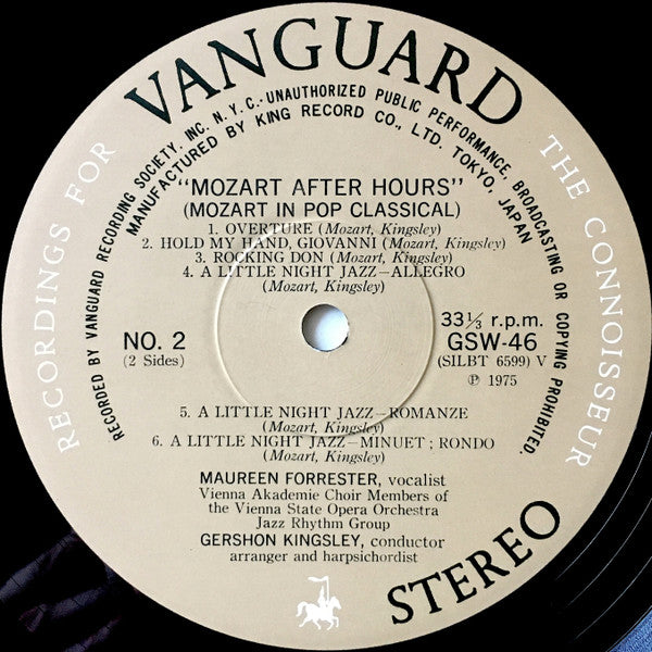 Wolfgang Amadeus Mozart - Mozart After Hours (Mozart In Pop Classical) (Vinyl, LP, Album, Stereo) Very Good Plus (VG+) / Good (G)