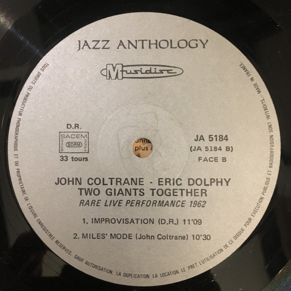 John Coltrane - Two Giants Together (Rare Live Performance 1962) (Vinyl, LP, Reissue) Very Good (VG) / Good Plus (G+)