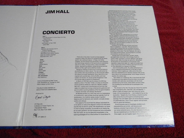 Jim Hall - Concierto (LP, Album) - Good Plus (G+) / Good Plus (G+)