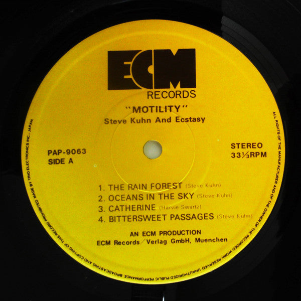 Steve Kuhn And Ecstasy - Motility (Vinyl, LP) Very Good Plus (VG+) / Good Plus (G+)