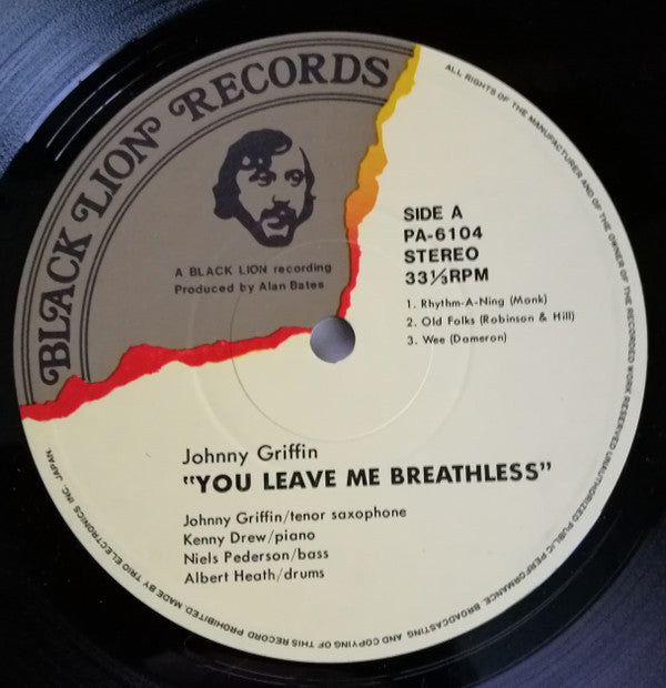 Johnny Griffin - You Leave Me Breathless (Vinyl, LP, Album, Reissue, Stereo) Very Good Plus (VG+) / Very Good (VG)