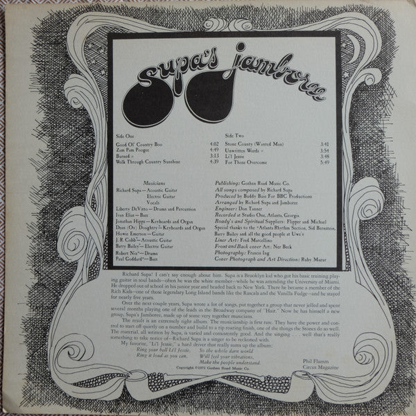 Richard Supa - Supa's Jamboree (Vinyl, LP, Album, Stereo) Very Good (VG) / Very Good (VG)