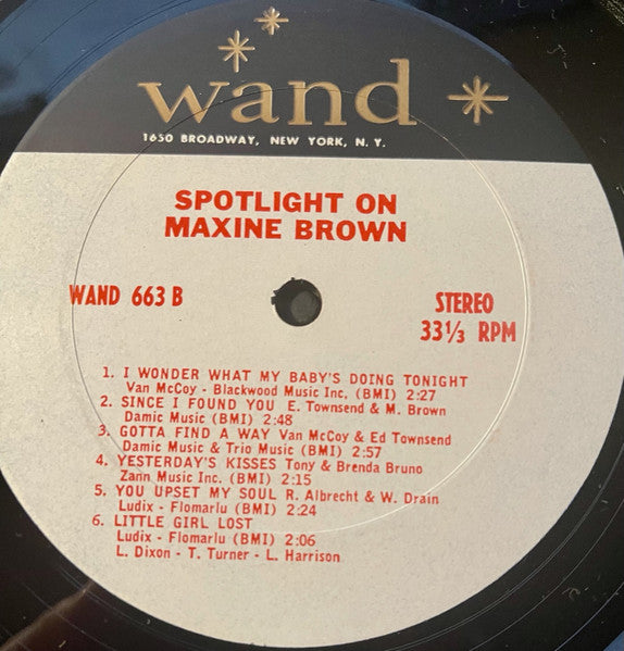 Maxine Brown - Spotlight On Maxine Brown (Vinyl, LP, Album, Stereo) Very Good Plus (VG+) / Good Plus (G+)