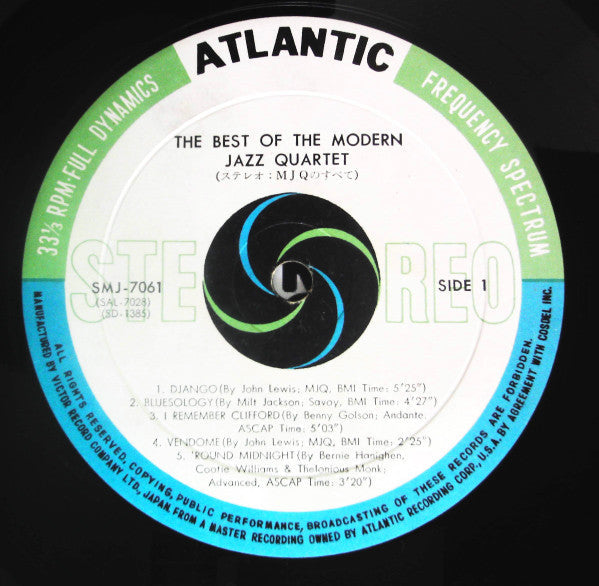 The Modern Jazz Quartet - The Best Of Modern Jazz Quartet (Vinyl, LP, Stereo) Very Good (VG) / Very Good (VG)