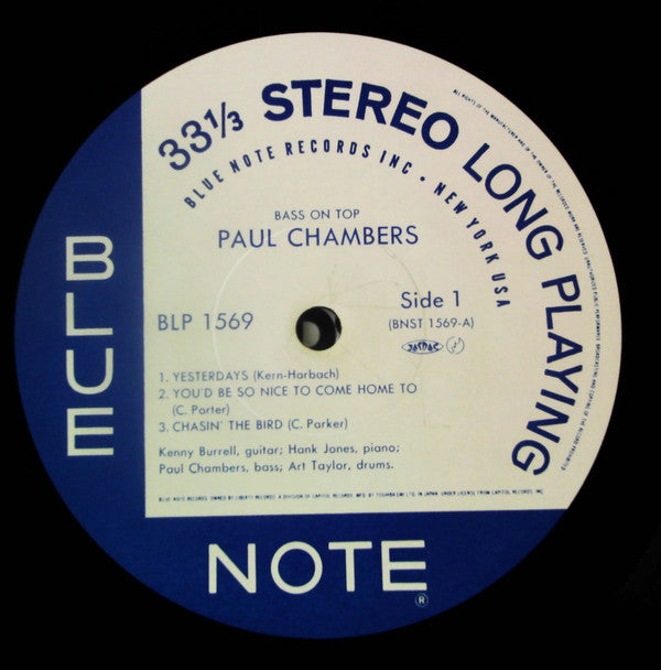 Paul Chambers Quartet - Bass On Top (Vinyl, LP, Album, Reissue, Stereo) Near Mint (NM or M-) / Near Mint (NM or M-)