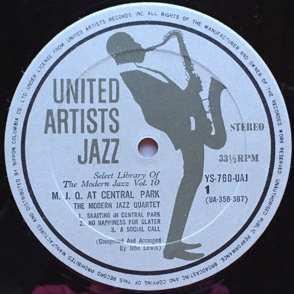 The Modern Jazz Quartet - MJQ At Central Park (Vinyl, LP, Album) Very Good (VG) / Good Plus (G+)