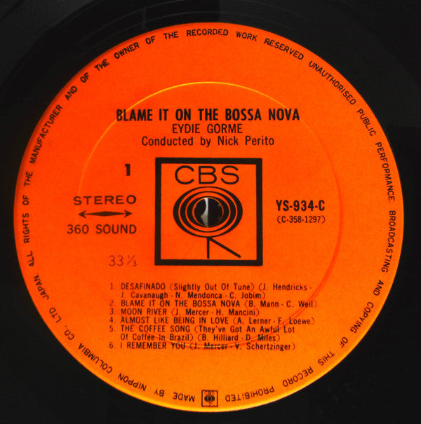 Eydie Gormé - Blame It On The Bossa Nova (Vinyl, LP, Album, Reissue, Stereo) Very Good Plus (VG+) / Very Good (VG)