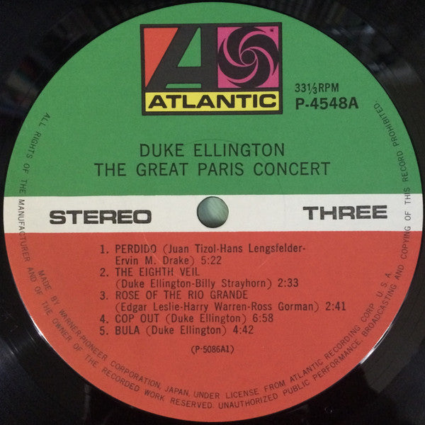 Duke Ellington And His Orchestra - The Great Paris Concert (2xVinyl, LP, Album, Stereo) Very Good (VG) / Very Good Plus (VG+)