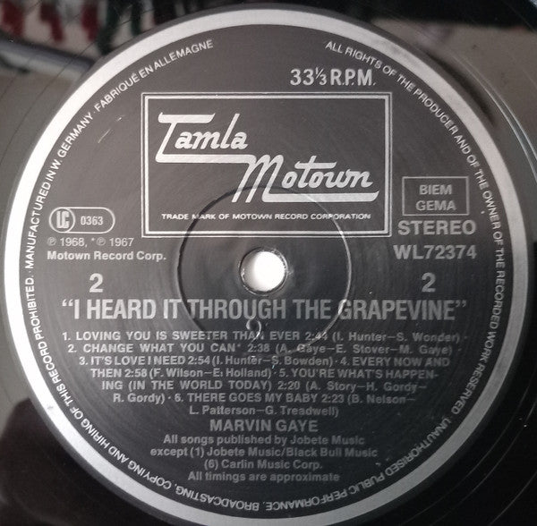 Marvin Gaye - I Heard It Through The Grapevine! (Vinyl, LP, Compilation, Stereo) Very Good Plus (VG+) / Very Good (VG)
