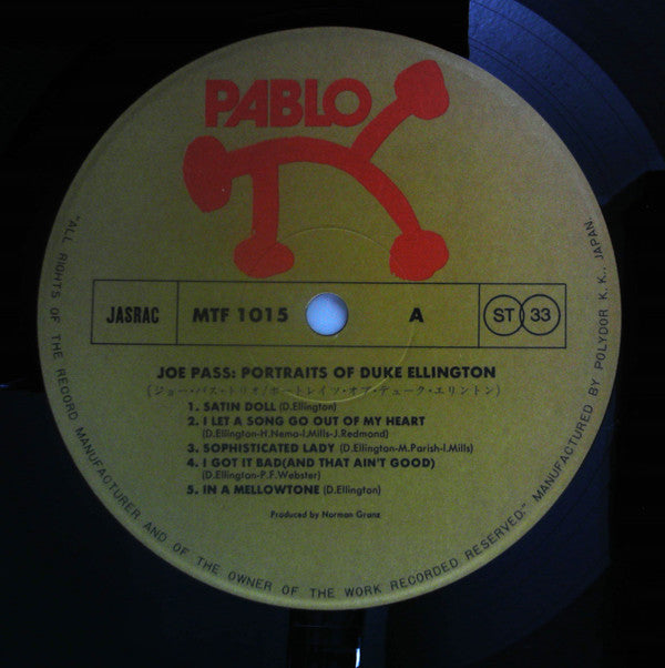 Joe Pass - Portraits Of Duke Ellington (Vinyl, LP, Album, Stereo) Very Good (VG) / Very Good (VG)