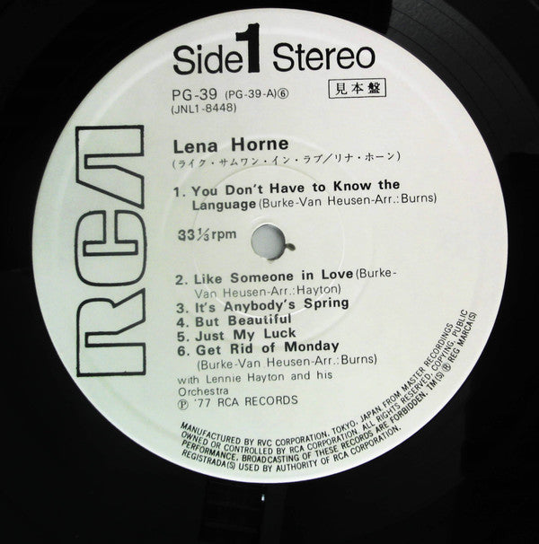 Lena Horne - Songs By Burke And Van Heusen (Vinyl, LP, Album, Promo, Stereo) Very Good Plus (VG+) / Very Good Plus (VG+)