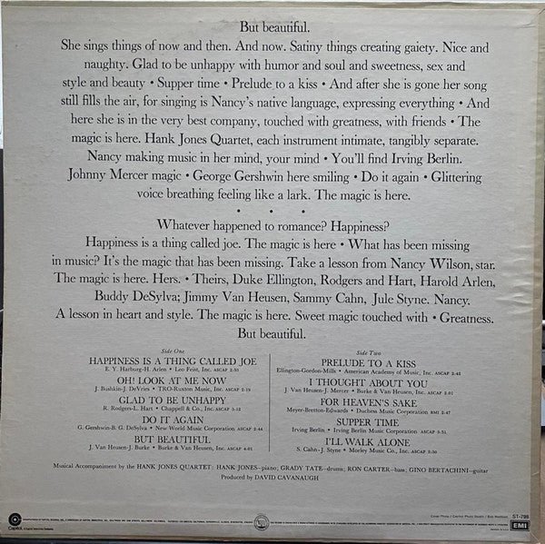 Nancy Wilson - But Beautiful (Vinyl, LP, Album, Stereo) Very Good (VG) / Very Good Plus (VG+)
