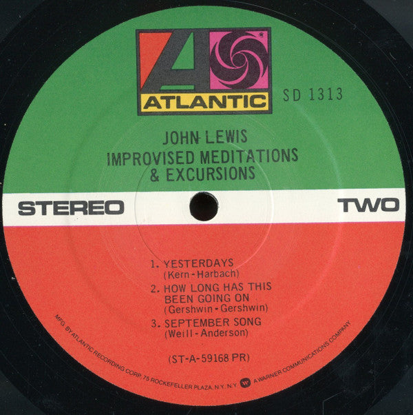 John Lewis (2) - Improvised Meditations & Excursions (Vinyl, LP, Album, Reissue, Stereo) Very Good (VG) / Good Plus (G+)