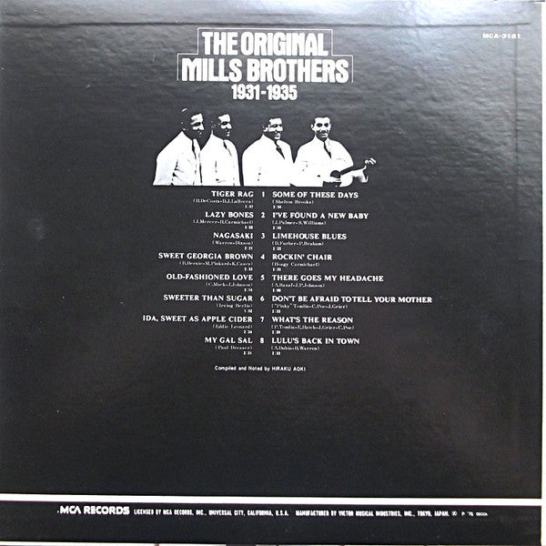 The Mills Brothers - The Original Mills Brothers　1931-1935 (Vinyl, LP, Compilation, Mono) Very Good Plus (VG+) / Near Mint (NM or M-)