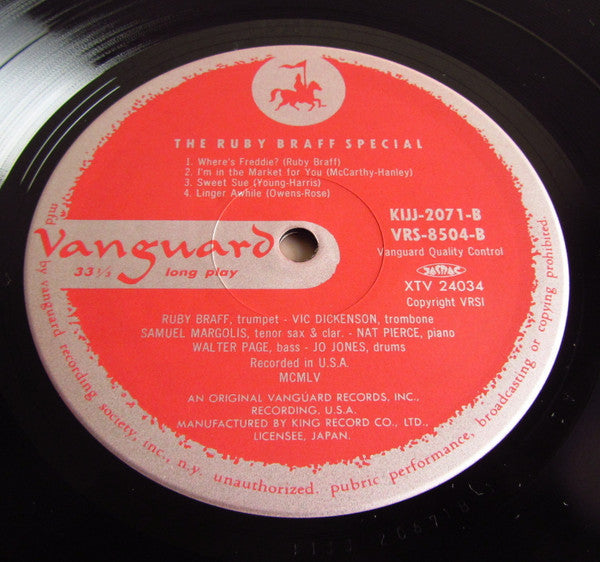 Ruby Braff - Ruby Braff Special (Vinyl, LP, Album, Limited Edition, Reissue) Very Good Plus (VG+) / Very Good Plus (VG+)